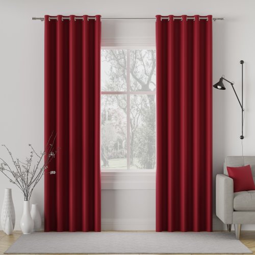 ZASŁONA DONA BLACKOUT ZACIEMNIAJĄCA max280cm (KOLOR 610) CZERWONY