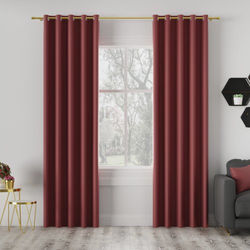 ZASŁONA DONA BLACKOUT ZACIEMNIAJĄCA max280cm (KOLOR 837) JASNY CZERWONY