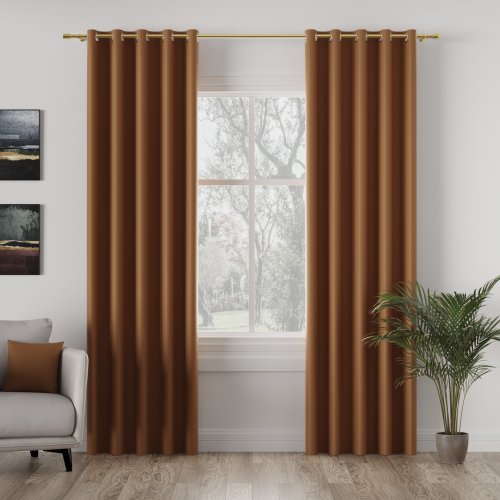 ZASŁONA DONA BLACKOUT ZACIEMNIAJĄCA max280cm (KOLOR 841) CIEMNY POMARAŃCZOWY RUDY