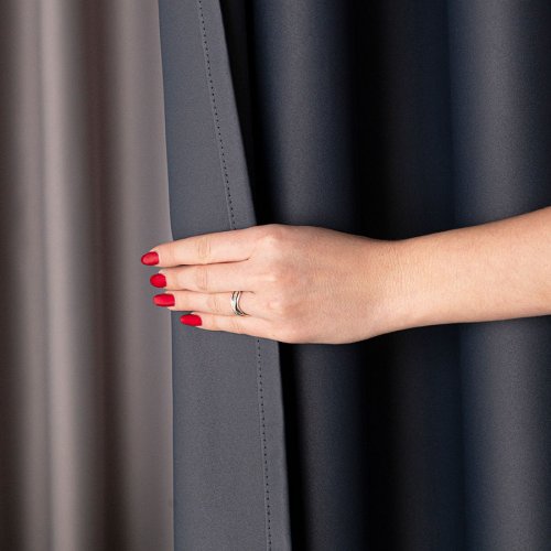 Zasłona blackout zaciemniająca140cm/250cm przelotka (kolor 205) ciemny szary