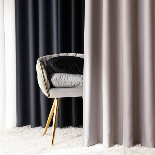 ZASŁONA BLACKOUT ZACIEMNIAJĄCA140CM/250CM PRZELOTKA (KOLOR 206) SZARY