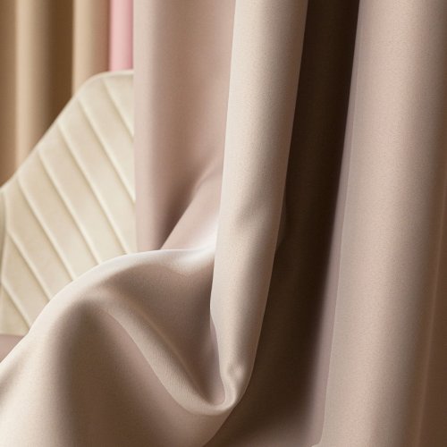 ZASŁONA BLACKOUT ZACIEMNIAJĄCA140CM/250CM PRZELOTKA (KOLOR 212) CIEMNY CHŁODNY BEŻOWY