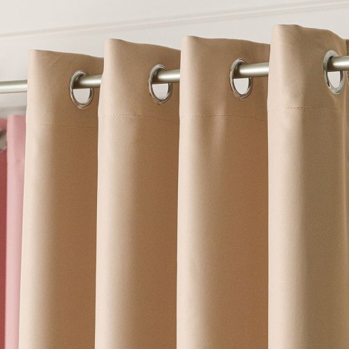 ZASŁONA BLACKOUT ZACIEMNIAJĄCA140CM/250CM PRZELOTKA (KOLOR 218) JASNY CHŁODNY BEŻOWY