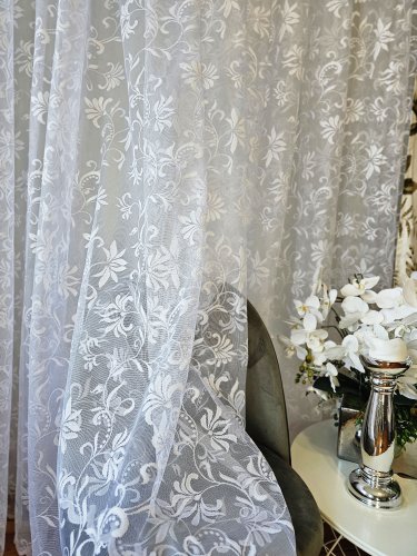 Firana żakard listki 250cm (ostatnie 6metrów)