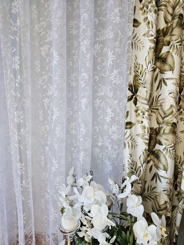 FIRANA ŻAKARD LISTKI 250CM (ostatnie 6metrów)