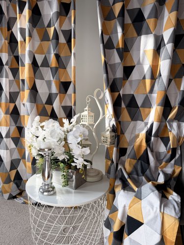 ZASŁONA GEOMETRYCZNE ŻÓŁTE SZER.140cm