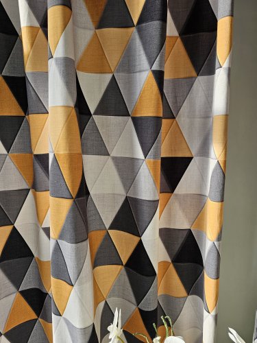 ZASŁONA GEOMETRYCZNE ŻÓŁTE SZER.140cm