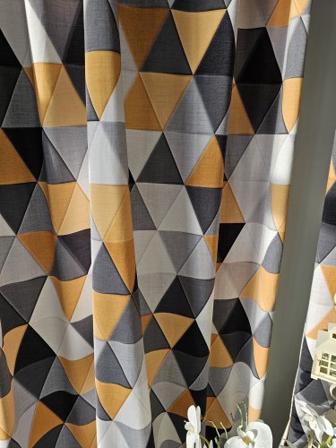 ZASŁONA GEOMETRYCZNE ŻÓŁTE SZER.140cm