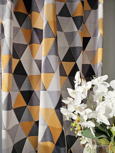 ZASŁONA GEOMETRYCZNE ŻÓŁTE SZER.140cm