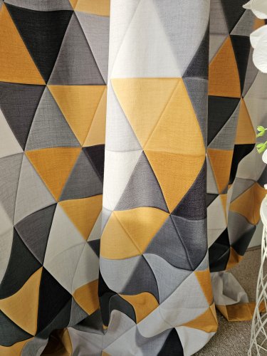 ZASŁONA GEOMETRYCZNE ŻÓŁTE SZER.140cm