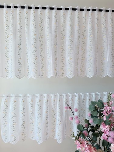 Zazdrostka etamina haft kwiatuszki 40cm/60cm  (cena za 0,50mb)