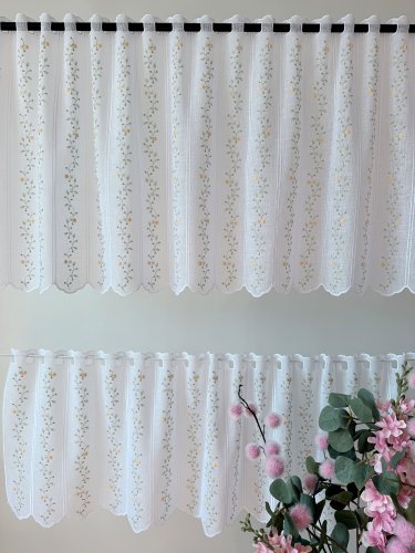 ZAZDROSTKA ETAMINA HAFT KWIATUSZKI 40CM/60CM  (cena za 0,50mb)