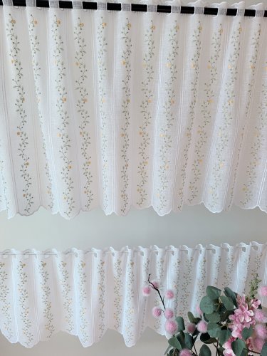 ZAZDROSTKA ETAMINA HAFT KWIATUSZKI 40CM/60CM  (cena za 0,50mb)