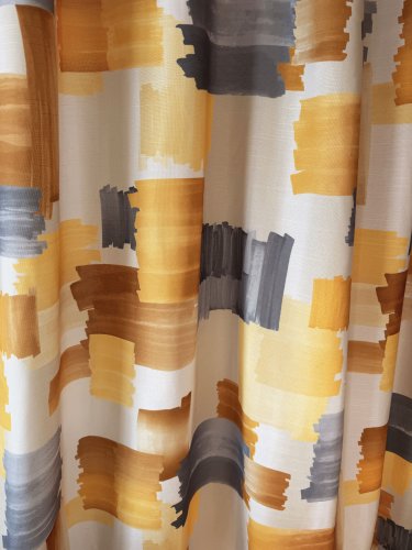 ZASŁONA NOWOCZESNA WZÓR SZARO ŻÓŁTY SZER.140cm