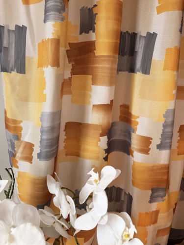 ZASŁONA NOWOCZESNA WZÓR SZARO ŻÓŁTY SZER.140cm