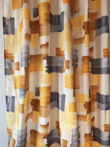 ZASŁONA NOWOCZESNA WZÓR SZARO ŻÓŁTY SZER.140cm