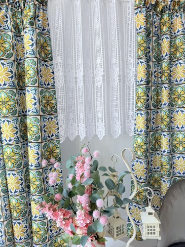 ZAKOSTYL ZASŁONY + ZAZDROSTKA MOZAIKA PLAMOODPORNA