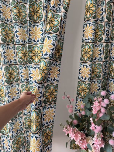 ZASŁONA MALIK MOZAIKA WODOODPORNA SZER.150cm