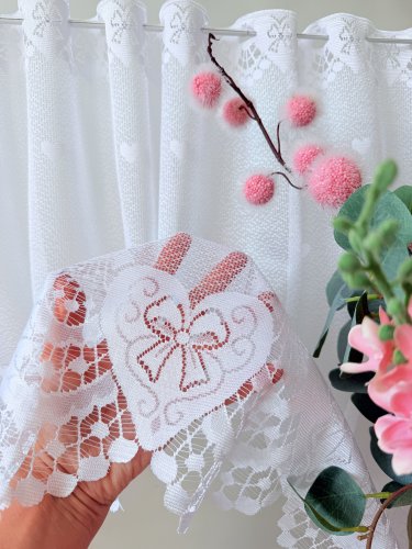 Zazdrostka hafty żakard serca  (cena za 0,50mb)