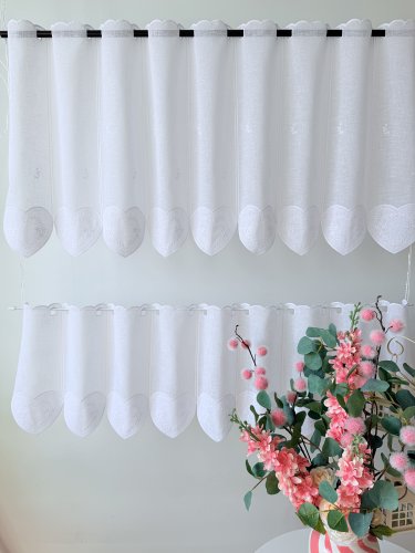 Zazdrostka panel natural haft biel serca 40cm/60cm  (1panel=1sztuka)