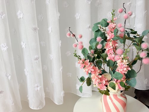 FIRANA ETAMINA PERŁA KWIATY 3D 140cm/250cm 