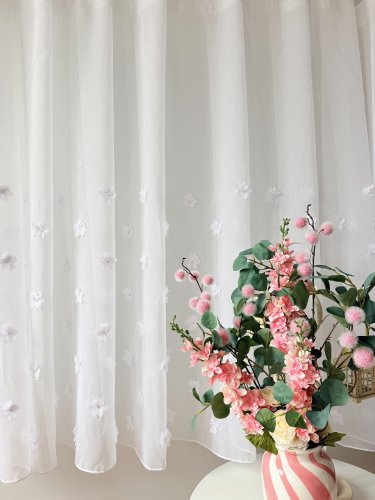 FIRANA ETAMINA PERŁA KWIATY 3D 140cm/250cm 