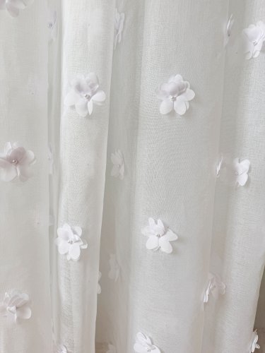 FIRANA ETAMINA PERŁA KWIATY 3D 140cm/250cm 