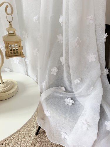 FIRANA ETAMINA PERŁA KWIATY 3D 140cm/250cm 