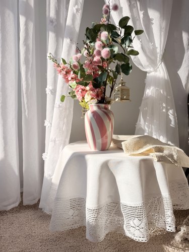 FIRANA ETAMINA PERŁA KWIATY 3D BOKIEM KWIATY