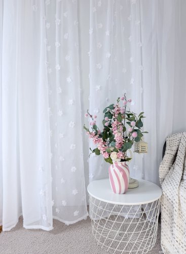 FIRANA ETAMINA PERŁA KWIATY 3D BOKIEM KWIATY