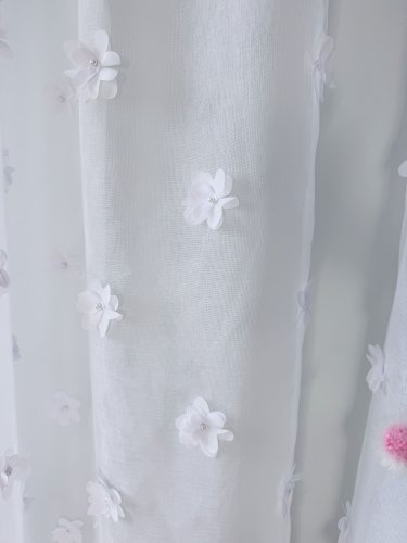 FIRANA ETAMINA PERŁA KWIATY 3D BOKIEM KWIATY