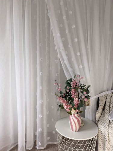 Firana etamina perła kwiaty 3d bokiem kwiaty