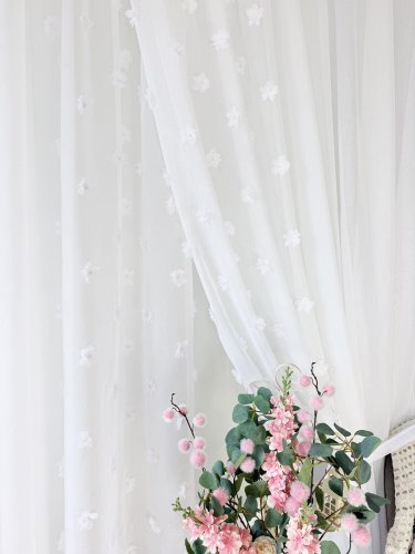 FIRANA ETAMINA PERŁA KWIATY 3D BOKIEM KWIATY