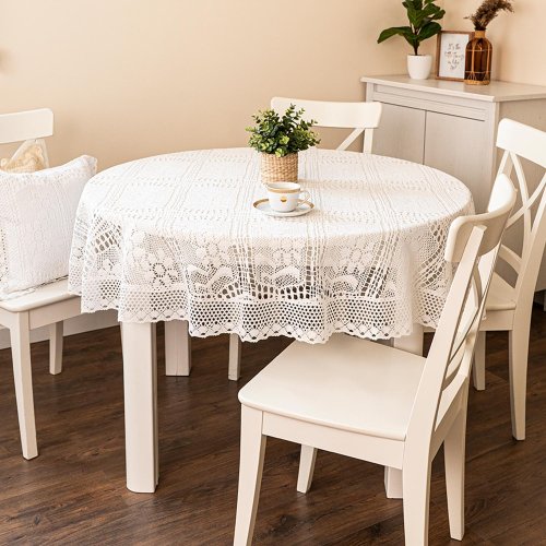 OBRUS INKA BIEL KORONKA OKRĄGŁY