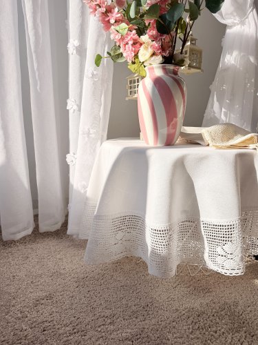 Obrus rachela biel koronka okrągły