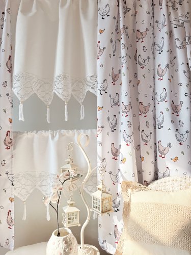 ZAKOSTYL ZASŁONY + ZAZDROSTKA KOKO KURY KORONKA