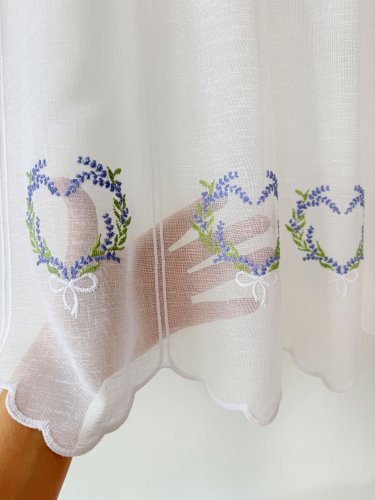 Zazdrostka panel natural haft lawenda serca 17cm/35cm/65cm  (1panel = 1sztuka)