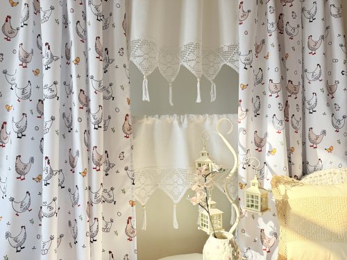 ZAKOSTYL ZASŁONY + ZAZDROSTKA KOKO KURY KORONKA