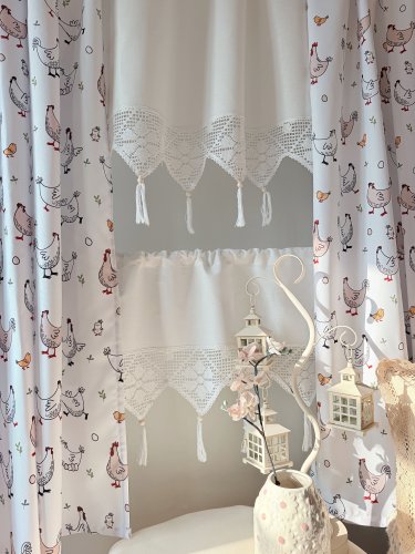 ZAKOSTYL ZASŁONY + ZAZDROSTKA KOKO KURY KORONKA