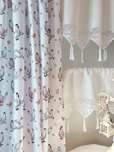 ZAKOSTYL ZASŁONY + ZAZDROSTKA KOKO KURY KORONKA