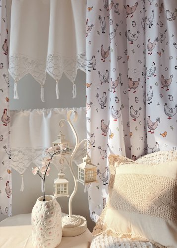 ZAKOSTYL ZASŁONY + ZAZDROSTKA KOKO KURY KORONKA