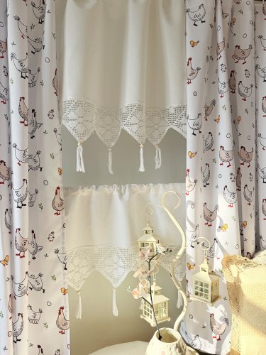 ZAKOSTYL ZASŁONY + ZAZDROSTKA KOKO KURY KORONKA
