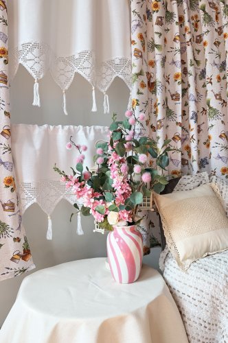 ZAKOSTYL ZASŁONY + ZAZDROSTKA + LAMBREKIN SONECZNIKI LAWENDA