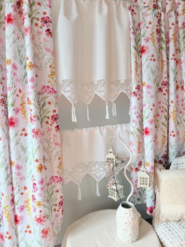 ZAKOSTYL ZASŁONY + ZAZDROSTKA + LAMBREKIN WIOSNA KWIATY