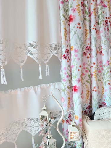 ZAKOSTYL ZASŁONY + ZAZDROSTKA + LAMBREKIN WIOSNA KWIATY