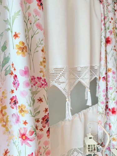 ZAKOSTYL ZASŁONY + ZAZDROSTKA + LAMBREKIN WIOSNA KWIATY