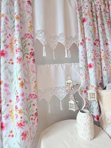 ZAKOSTYL ZASŁONY + ZAZDROSTKA + LAMBREKIN WIOSNA KWIATY