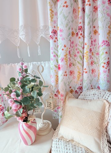 ZAKOSTYL ZASŁONY + ZAZDROSTKA + LAMBREKIN WIOSNA KWIATY