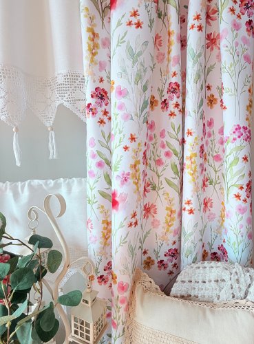 ZAKOSTYL ZASŁONY + ZAZDROSTKA + LAMBREKIN WIOSNA KWIATY