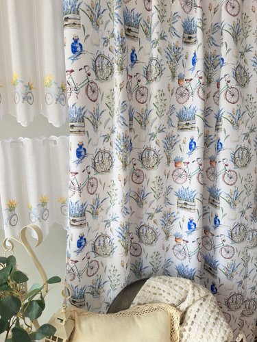 ZASŁONA ROWER LAWENDA WODOODPORNA SZER.150cm